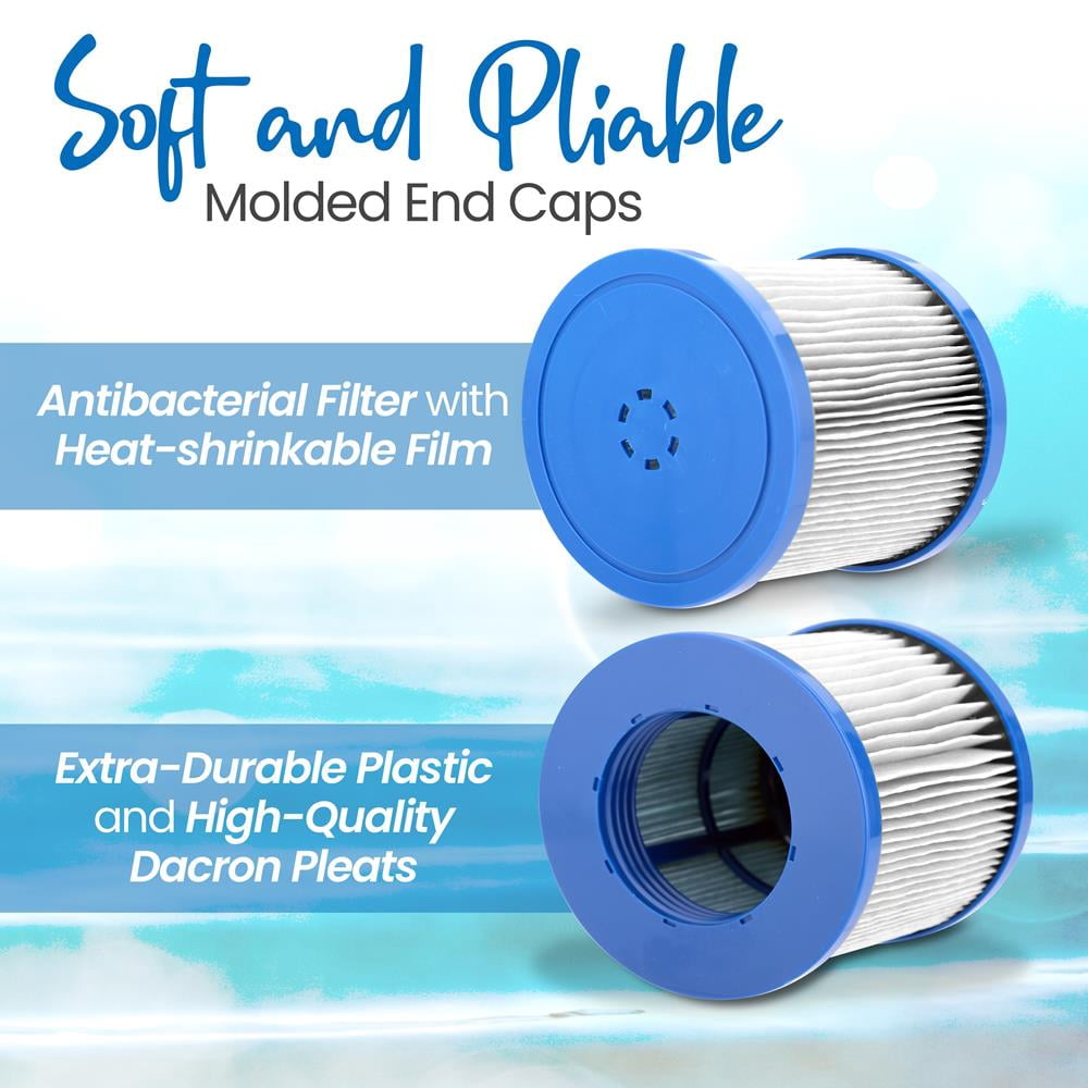 SereneLife Reusable Sunset Filter - Compatible W/ Inflatable Pool Spa, Filter Replacement Cartridge