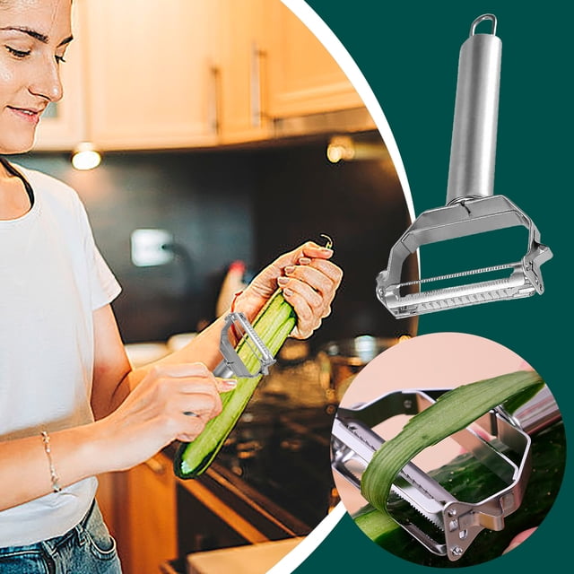Birdeem Couteau à Éplucher Couteau à Gratter en Acier Inoxydable Multifonctionnel pour Fruits Légumes Melon Pommes de Terre Râpe