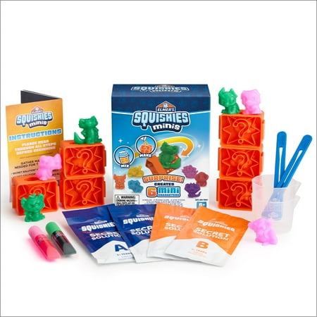 Elmer's Squishies Minis, DIY Miniature Squishy Toys, Arts and Crafts for Kids, Creates 6 Zoo Characters
