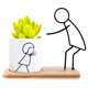 thumbnail image 1 of Cerámica Para Suculentas, Maceta Con Bandeja De Bambú, Macetas Para Suculentas, Maceta Para Cactus, Maceta Para Flores, Regalo Para Decoración De Hogar Y Oficina Advancent HA045081-03, 1 of 6