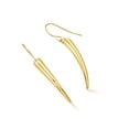 thumbnail image 3 of ELYA Jewelry Women's Curved Shaped Dangle Gold Plated Stainless Steel Earrings, 3 of 4