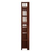 3-Shelf Folding Stackable Bookcase 27.5 Wide-Walnut