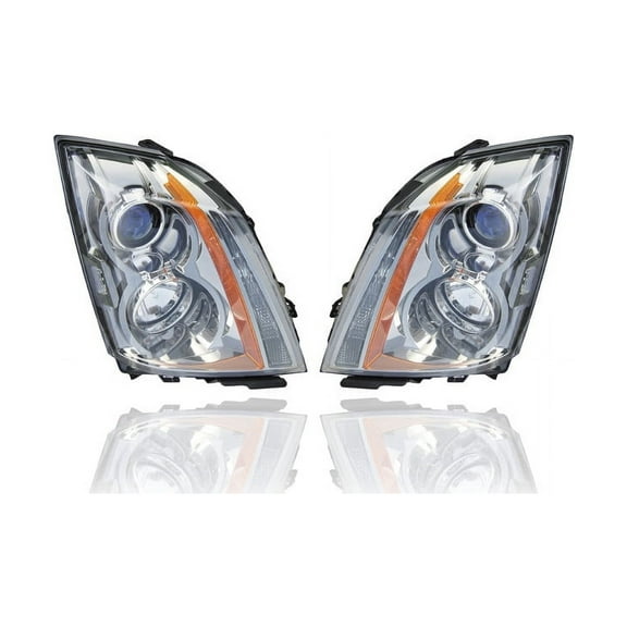 Headlight Assembly - Compatible/Replacement for '08-14 Cadillac CTS/CTS-V Sedan, 11-15 Coupe, 10-14 Wagon - Halogen - Pair, Left Driver   Right Passenger Set - 22783446, 22783445 - CAPA