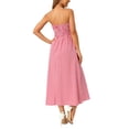 thumbnail image 3 of INSPIRE CHIC Women's Gingham Strapless Maxi Dress 2025 Casual Sleeveless Off Shoulder Smocked Beach Long Sundress M Red, 3 of 6