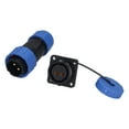 thumbnail image 2 of IP68 Waterproof Plug Socket Square Screw Crimping Aviation Industrial Connector Adapter 250V2 Pin, 2 of 14