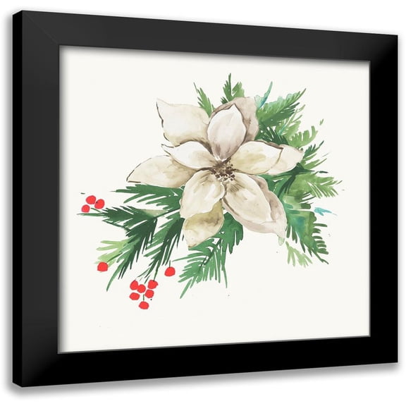 PI Studio 12x12 Black Modern Framed Museum Art Print Titled - White Poinsettia