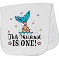 thumbnail image 2 of Inktastic Mermaid 1st Birthday 1 Year Old Baby Burp Cloth, 2 of 3