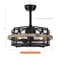 thumbnail image 6 of Parrot Uncle 20" Farmhouse Caged Ceiling Fan with Lights and Remote Control, Black Bladeless Chadelier Ceiling Fan, 6 of 14
