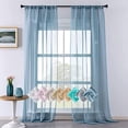 thumbnail image 1 of Rideau Transparent Blanc Rideaux Semi-Transparents 140260cm Intérieur Moderne Effet Transparent, Bleu, 1 of 1