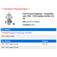 thumbnail image 2 of Fuel Pressure Regulator - Compatible with 1990 - 1995 Cadillac DeVille 4.9L V8 1991 1992 1993 1994, 2 of 2