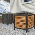 thumbnail image 3 of 2-Panel Solid Wood Privacy Fence Screen for Outdoor AC Unit, Trash Bin and Pool Equipment,Adjustable 0-180° Ventilated Design,32"W x 38"H,Weather-Resistant Garden Patio Enclosure,Black and Gold, 3 of 7