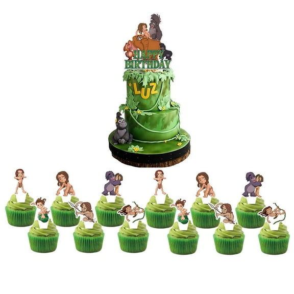 Tarzan Cake Topper Cupcake Set Party Supplies Decoration Birthday Decor Kit