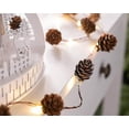 thumbnail image 2 of Werchristmas Guirnalda de luces navideñas con forma de piña, decoración blanca cálida, batería de 2m, 2 of 3