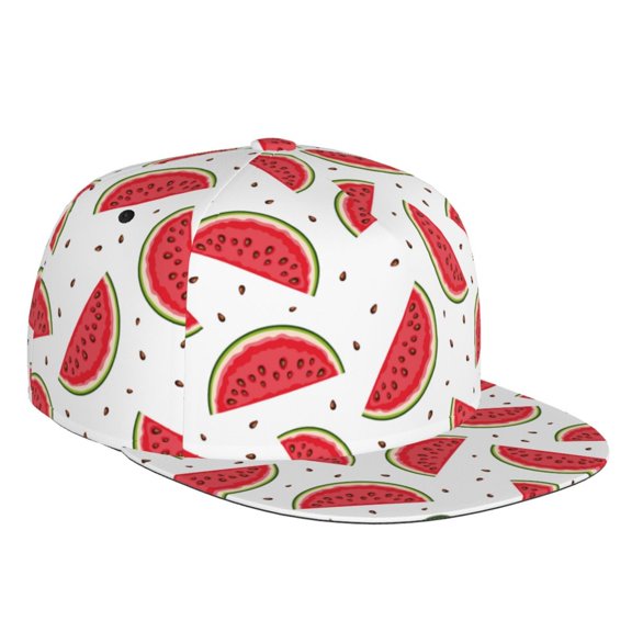 Haiem Watermelon Classic Snapback Cap Flat Bill Hat Baseball Cap Adjustable Size Cotton Dad Hat