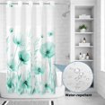 thumbnail image 2 of No Hook Shower Curtain, Teal Spring Floral Shower Curtains for Bathroom with See Through Top Window, Summer Botanical Watercolor Vintage Waterproof & Washable Bath Curtain Narrow 54"x78", 2 of 9