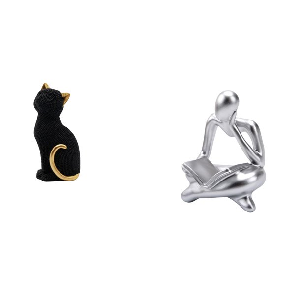 Figura de escritorio,Estatua de gato,linda estantería,escritorio,decoración del hogar,Figura decorativa creativa para la oficina y el hogar.,Figura de lector abstracto,Estatua de pensador