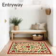 thumbnail image 3 of ODIKA 3'x5' Machine Washable Non-Slip Area Rug, Country Style Hooked with Blossoming Flower Design High Traffic Rug with Pad, Beige, 666939, 3 of 8