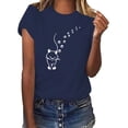 thumbnail image 1 of Fartey T-Shirts Graphiques Mignons pour Femmes Tendance Été Manches Courtes Col Rond Blouses Décontractées Amples T-Shirts Quotidiens Doux Confortables Tops d'Entraînement 2025 Marine P-3TG, 1 of 3