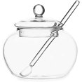 thumbnail image 1 of Clear Glass Sugar Bowl With Lid and Sugar Serving Spoon, 1 of 4