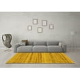 thumbnail image 3 of Ahgly Company Machine Washable Indoor Square Abstract Yellow Modern Area Rugs, 7' Square, 3 of 4