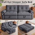 thumbnail image 7 of avobird 77.2'' Pull Out Sofa Bed, Pre-Assembled Sleeper Sofa Bed with USB Charging Ports and Side Pocket, 3 in 1 Velvet Sofa for Living Room, Gray, 7 of 7