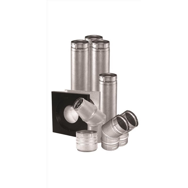Kit de tubos de ventilación DuraVent de aluminio horizontal de 4 pulgadas para interiores