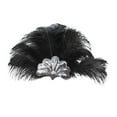 thumbnail image 3 of Tocado de plumas, tocado, disfraz, decoración, diadema para fiesta Negro, 3 of 9