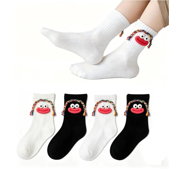 Cute Socks for Women,Black Cotton Socks, Casual Above-Ankle (2 Pack)