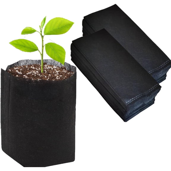 Non-Woven Seedling Grow Bags,Bexikou 100 Pcs Plant Nursery Bags,Plant Grow Breeding Bags,Garden Grow Bags for Vegetable Flower Fruit Tree Planting(5.51× 5.91Inches)