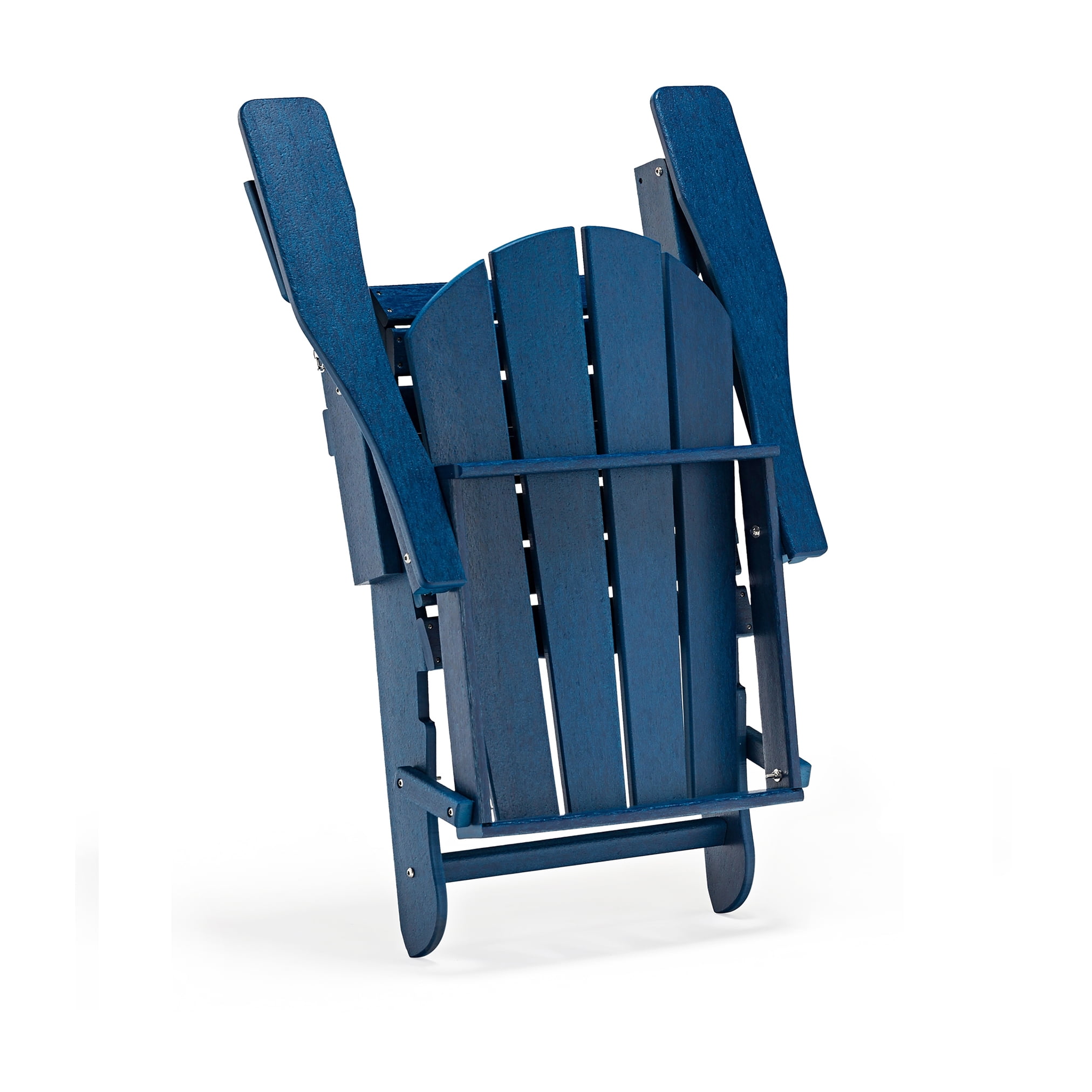 PORCHSIDE Outdoor Folding Adirondack Chair (Set of 2) for Garden Patio, Navy Blue