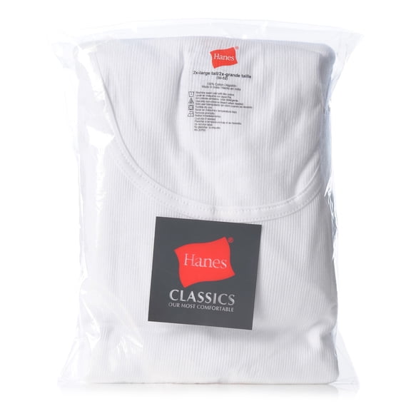 Hanes Men's Big & Tall White Tank Undershirts (Pack of 3)