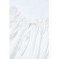 thumbnail image 3 of ABPHQTO Blusa de mujer blanca con hombros descubiertos y volantes a rayas, 3 of 5