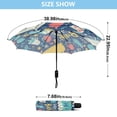 thumbnail image 3 of 21" Inch Auto Open Close Folding Umbrella Windproof Waterproof Full Print 8-Rib Compact Travel Umbrella for Rainy Days Bathroom Accessories Abstract Painting, 3 of 8