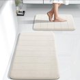 thumbnail image 1 of Juego de alfombras de baño Yimobra Memory Foam, 2 piezas, 44 x 63+80 x 50 cm, Cre, 1 of 6