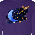 thumbnail image 4 of Inktastic Owl Decorating the Night with Moon and Stars Long Sleeve T-Shirt, 4 of 5