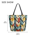 thumbnail image 5 of FORMRS Womens Canvas Tote Bag with Zipper Inner Pocket Shoulder Handbag, Yellow Geometric, 5 of 7