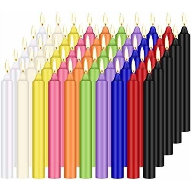 Mini vela cónica YOROXRG, sin perfume, colores surtidos, 100 unidades