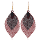 thumbnail image 1 of Pendientes de borlas de hojas de doble capa, pendientes de filigrana de metal retro sencillos con forma de hoja, joyería llamativa, 1 of 5