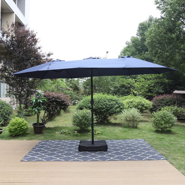 MF Studio 15ft DoubleSided Patio Umbrella with Base Large Outdoor