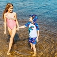 thumbnail image 7 of Sylfairy Boys Two Piece Rash Guard Swimsuits Kids Short Sleeve Swimwear Sets Bathing Suit with Sun Hat for 2-6 Years, 7 of 7