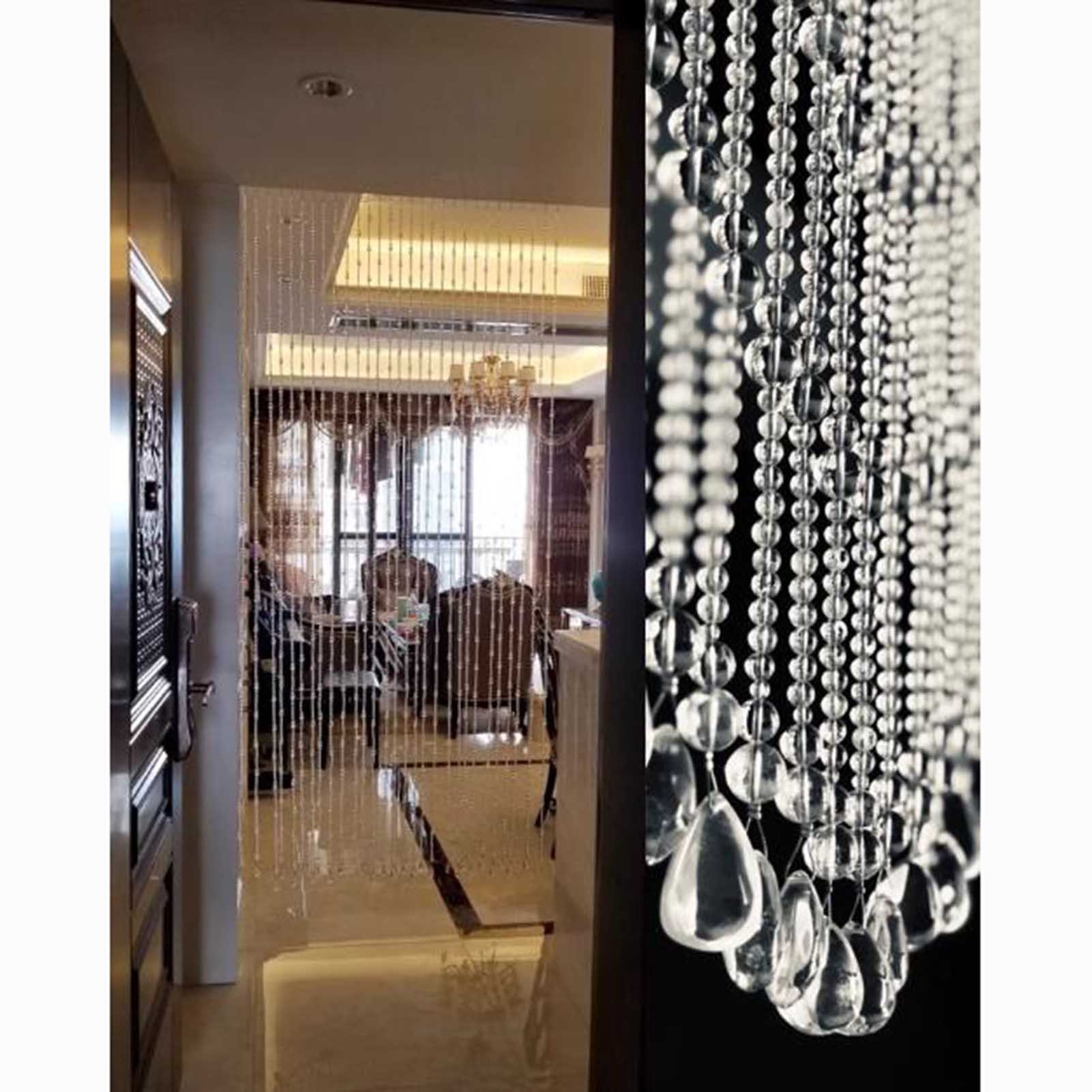 Bead Curtain, Door Curtain,Transparent Crystal Curtain, Hanging Bead Curtain,Wall Decoration and Room Divider,Garden DIY Decoration Ornament