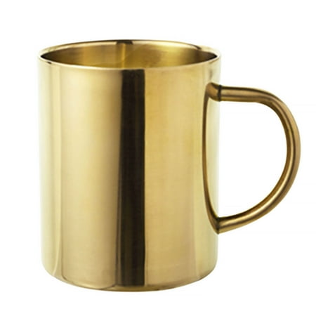 

PERZOE Coffee Cup Stainless Steel No Odor Leakproof Smooth Surface Shatterproof Heat Insulation Reusable Double Layers Tea Mug Bar Supplies