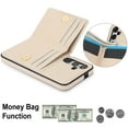 thumbnail image 2 of Allytechgroup Wallet Case Cover for Samsung Galaxy S25, with Ring Holder Cards Slots Premium PU Leather TPU Back Cover Shockproof RFID Blocking Phone Case for Samsung Galaxy S25, White, 2 of 7