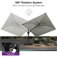 thumbnail image 6 of PURPLE LEAF 10 Feet Patio Umbrella with Base Outdoor Cantilever Solar Powered LED Swivel Square Umbrella Aluminum Offset Umbrella with 360-degree Rotation for Garden Deck Pool Patio, White, 6 of 9