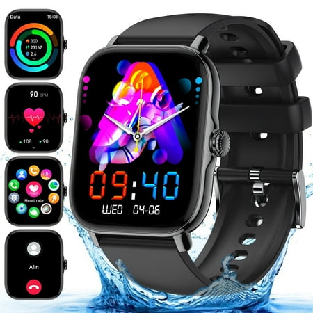 Llkboha Bluetooth Calling Smartwatch, 300 Hour Battery Life, 15mm Silicone Sport Band