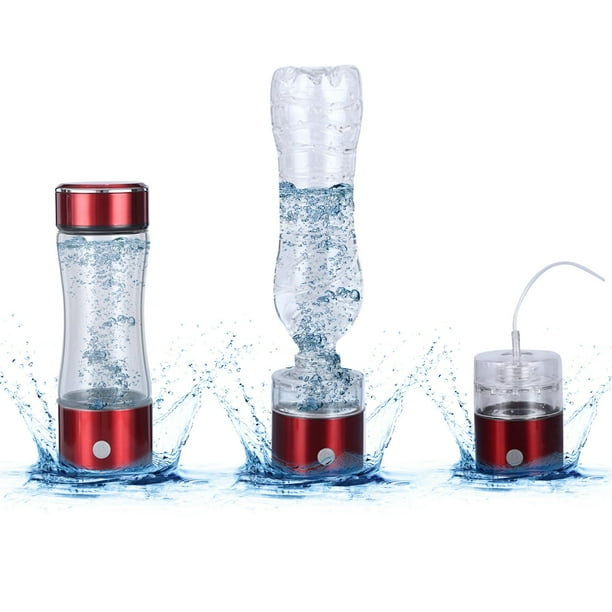 Vaso de agua de hidrógeno 800ppb Alta concentración • Generador electrolítico de hidrógeno con diseño portátil • Acero inoxidable 304 y vidrio • Batería de 1200mAh