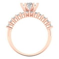 thumbnail image 4 of Clara Pucci 14K Rose Gold Round Cut 1Ct Simulated Clear Diamond Engagement Ring + Matching Band - Luxury Box Included, 4 of 7