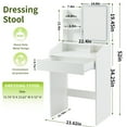 thumbnail image 5 of Easy4Home Compact Makeup Vanity Desk with LED Mirror and Storage, Small Dressing Table with 3 Lighting Modes Adjustable Brightness & Drawers and Shelves, White, 5 of 6