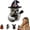 White, variant on Halloween Pumpkin Figurines Decor, Spooky Cute Witch Hat Ghost Owl Statues for Tabletop(wxx)