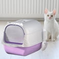 thumbnail image 6 of Hooded Cat Litter Box Litter Pan Large Space Enclosed and Covered Cat Toilet, 6 of 9